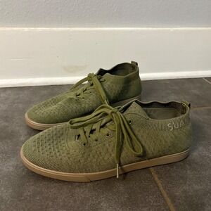 SUAVS Zilker Olive Green Knit Sneakers Mens 10US Low Top Everyday Shoes Casual
